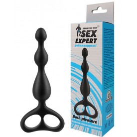 Чёрная анальная цепочка Sex Expert - 12,5 см.