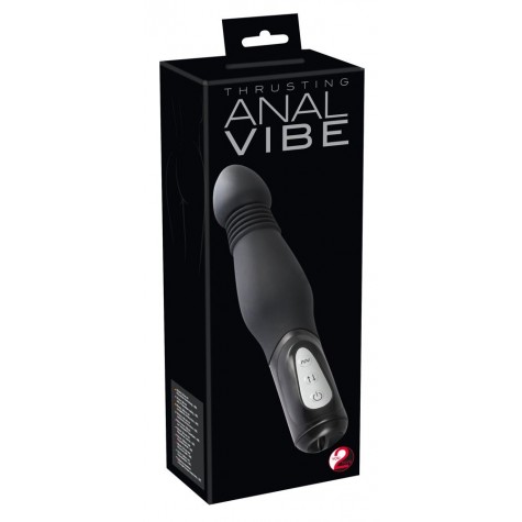 Чёрный анальный вибратор Thrusting Anal Vibe - 23,5 см.